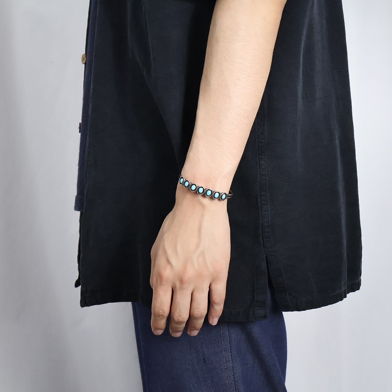 ナバホ シルバー ブレスレット ダブルシャンク ネイティブアメリカン