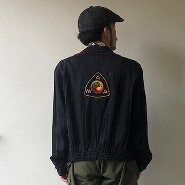 50年代 ギャバジャケ 赤 黒 ブラック ロカビリー｜ ビンテージ古着屋