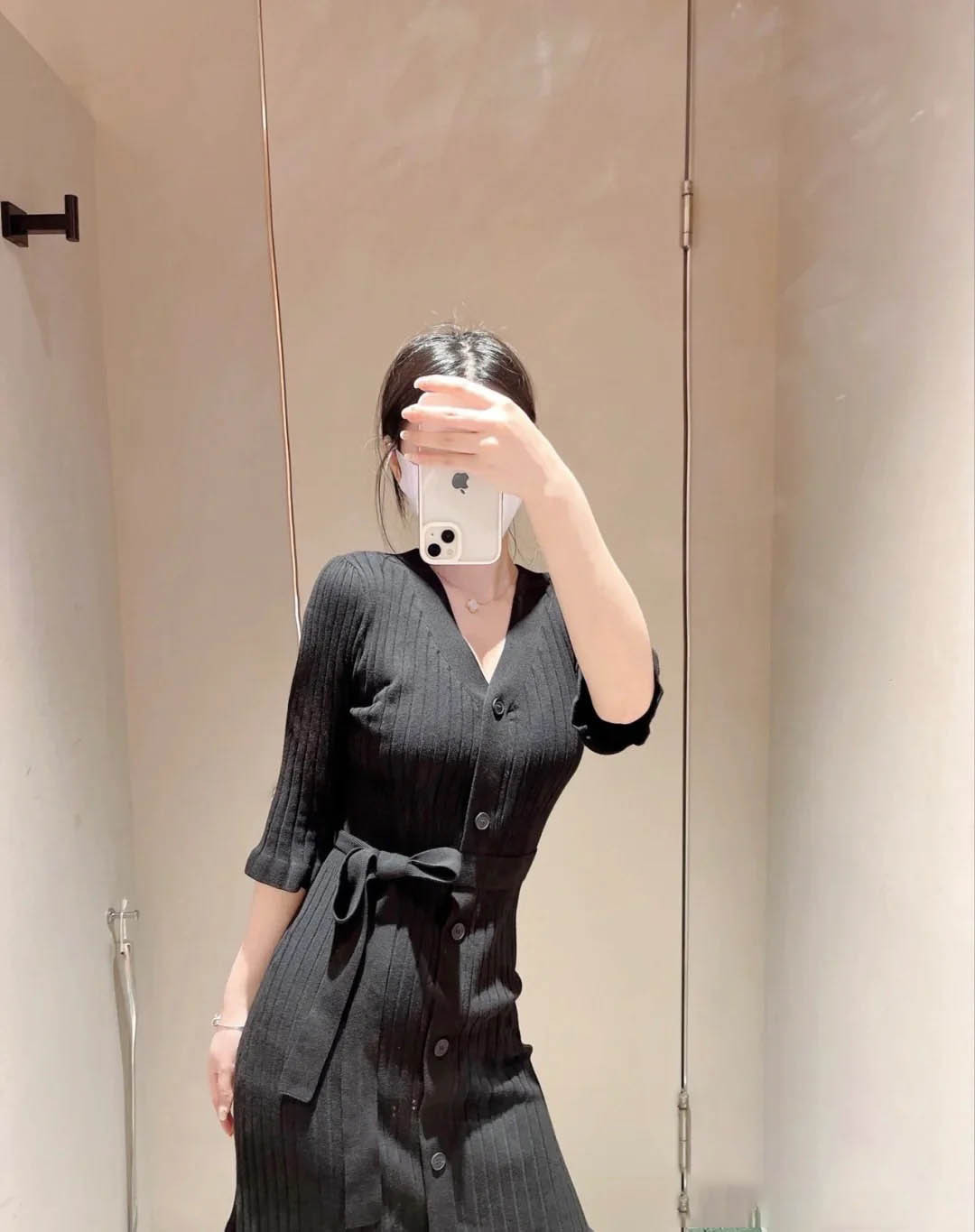 Fubail / Sustainableフロントボタンミニワンピース