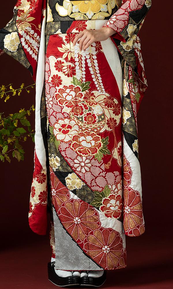 金彩入り手絞り友禅/赤｜伝統古典 【菊京屋】振袖レンタル 成人式 逸品振袖
