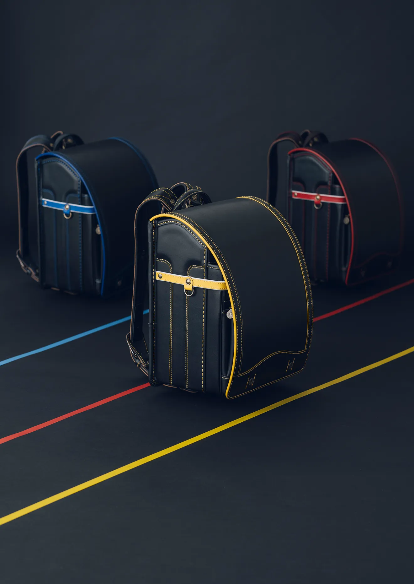 2027年ご入学向け】レイブラック（牛革）黒×ブルー | 鞄工房山本の