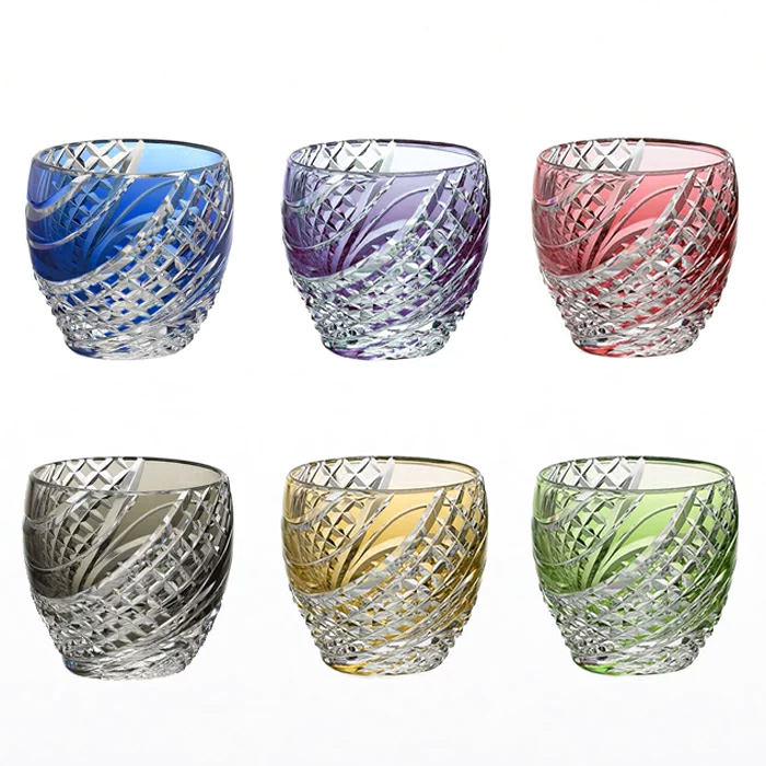 江戸切子 冷酒杯＜魚子流し紋＞／T535-2044 シリーズ | カガミクリスタル