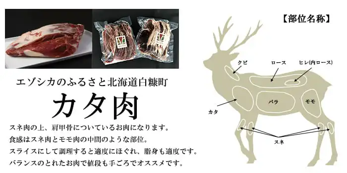 鹿肉 肩肉 スライス 2mm 500g 北のジビエ直販:北海道エゾシカ