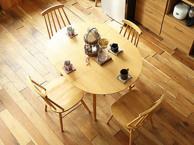 円形 伸長式ダイニングテーブル Rizn(リズン) ナチュラルタイプ｜北欧