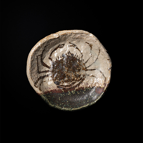 No.35 織部蟹絵文平向付 五客入 / A set of 5 dishes with crub design