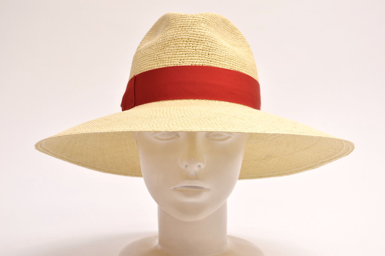 ボルサリーノ レディース パナマキート 細編み コンビ ワイドブリム