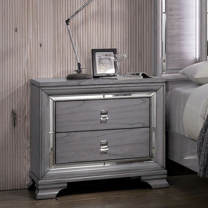 Alanis 6 Piece Bedroom Set in Light Gray Finish by Furniture of