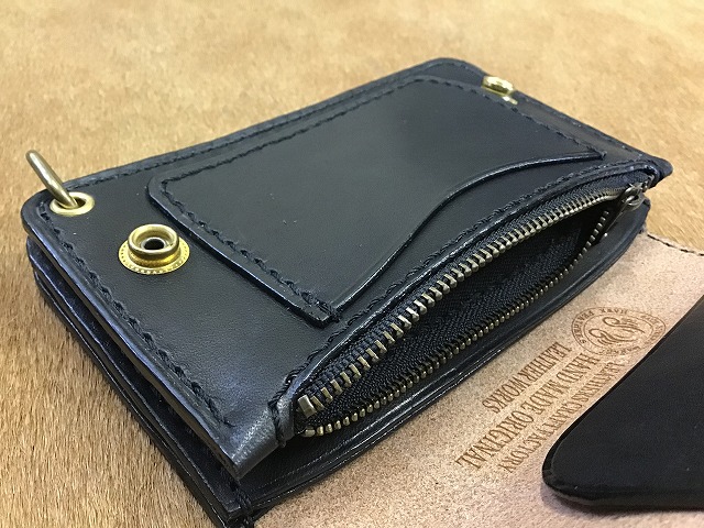 革工房ホークフェザーズ / ミドル トラッカーウォレットA1黒B01