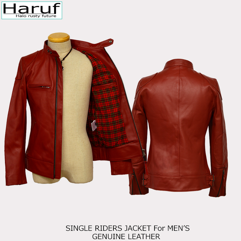シングル ライダース 本革 ライダースジャケット メンズ レザー