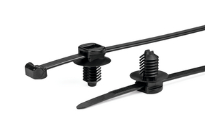 2-piece fixing ties with fir tree, with disc, for round holes