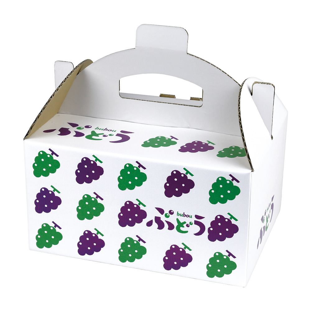 手提箱 イラストぶどう手提60 255×178×130mm「100枚」 | ダンボール箱