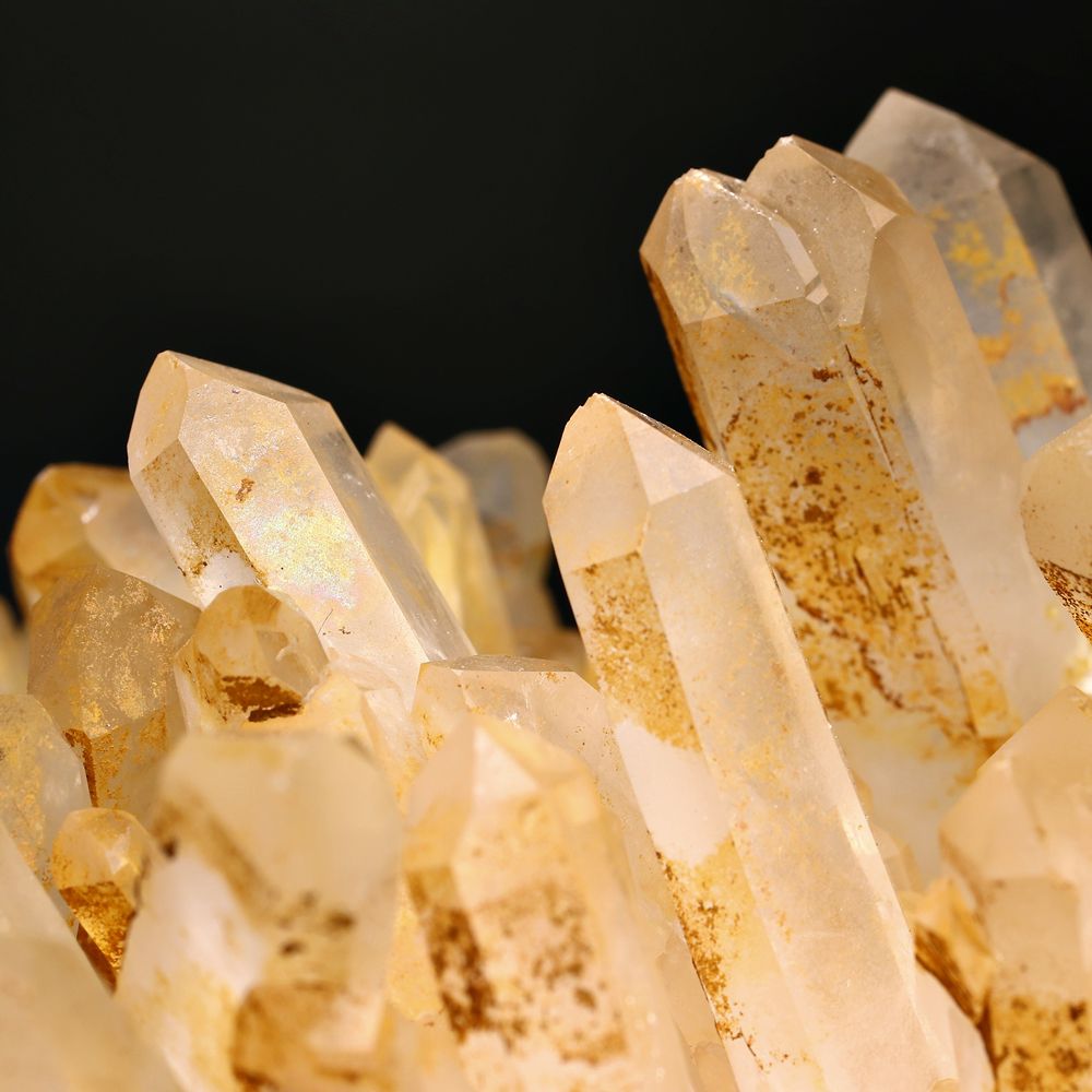 高品質]マダガスカル産水晶クラスター/イエロー（原石629g・ゴールデン