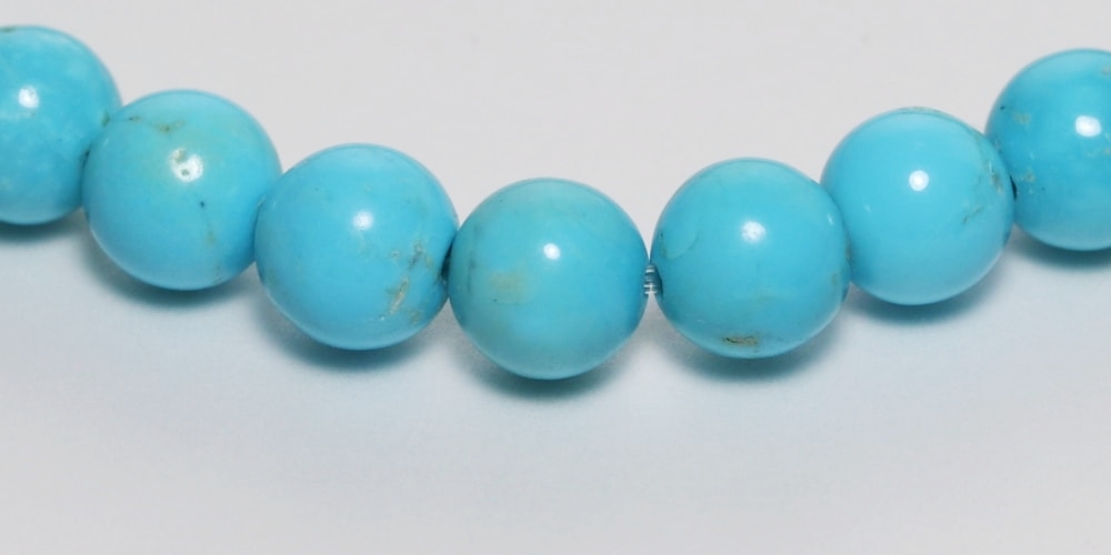 高品質]スリーピングビューティー鉱山産ターコイズブレスレット（約6mm