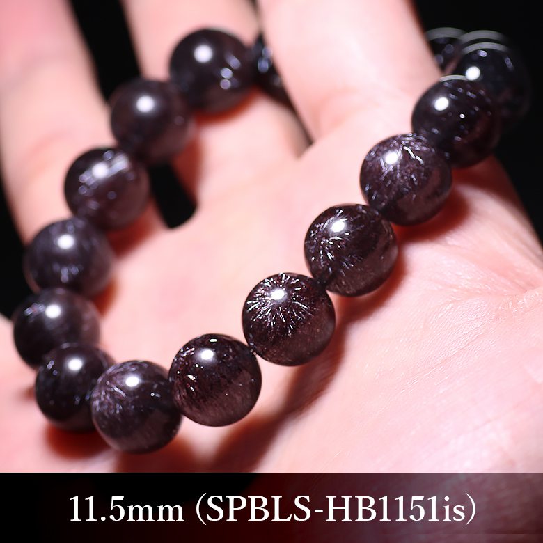 最高品質]花火ブラックスーパーセブンブレスレット（約11.5mm玉