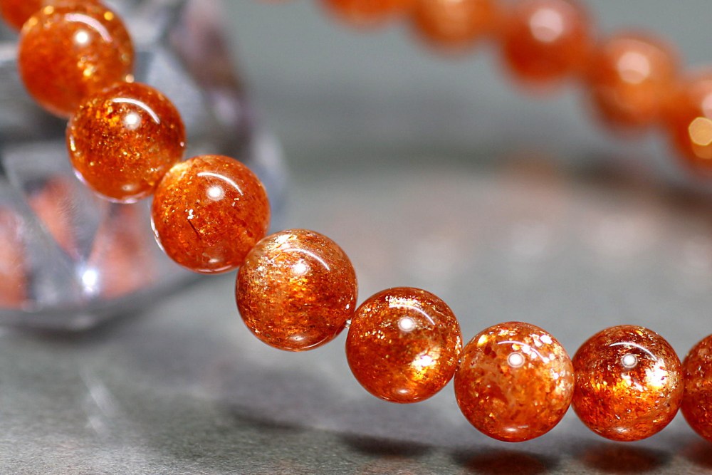 高品質]サンストーンブレスレット（約8mm玉） - 埼玉県吉川市の天然石