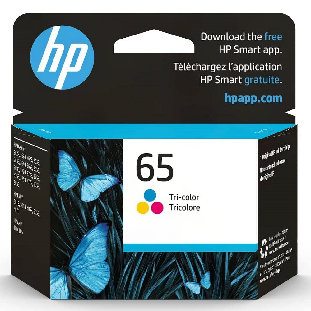 HP 65 Tri-color Ink Cartridge (N9K01A) - Genuine OEM