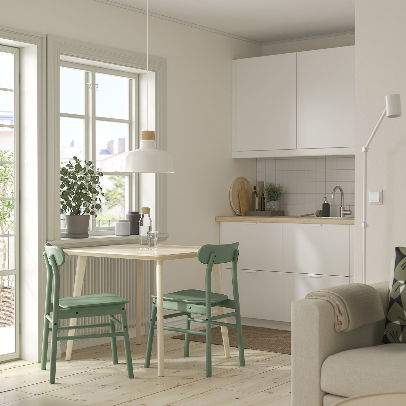 LISABO リーサボー / RÖNNINGE ロッニンゲ テーブル＆チェア2脚