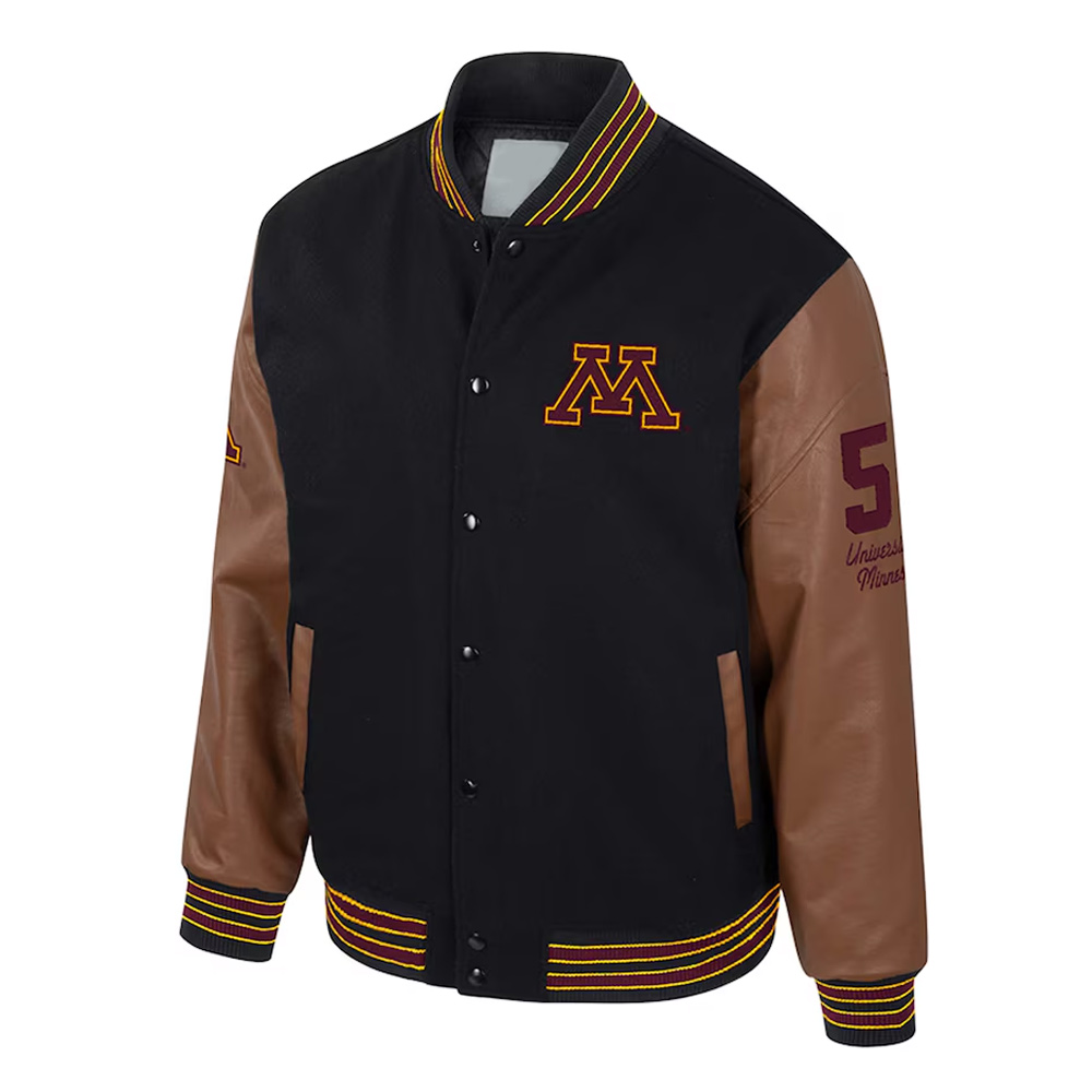 Black/Brown Minnesota Golden Gophers Varsity Jacket
