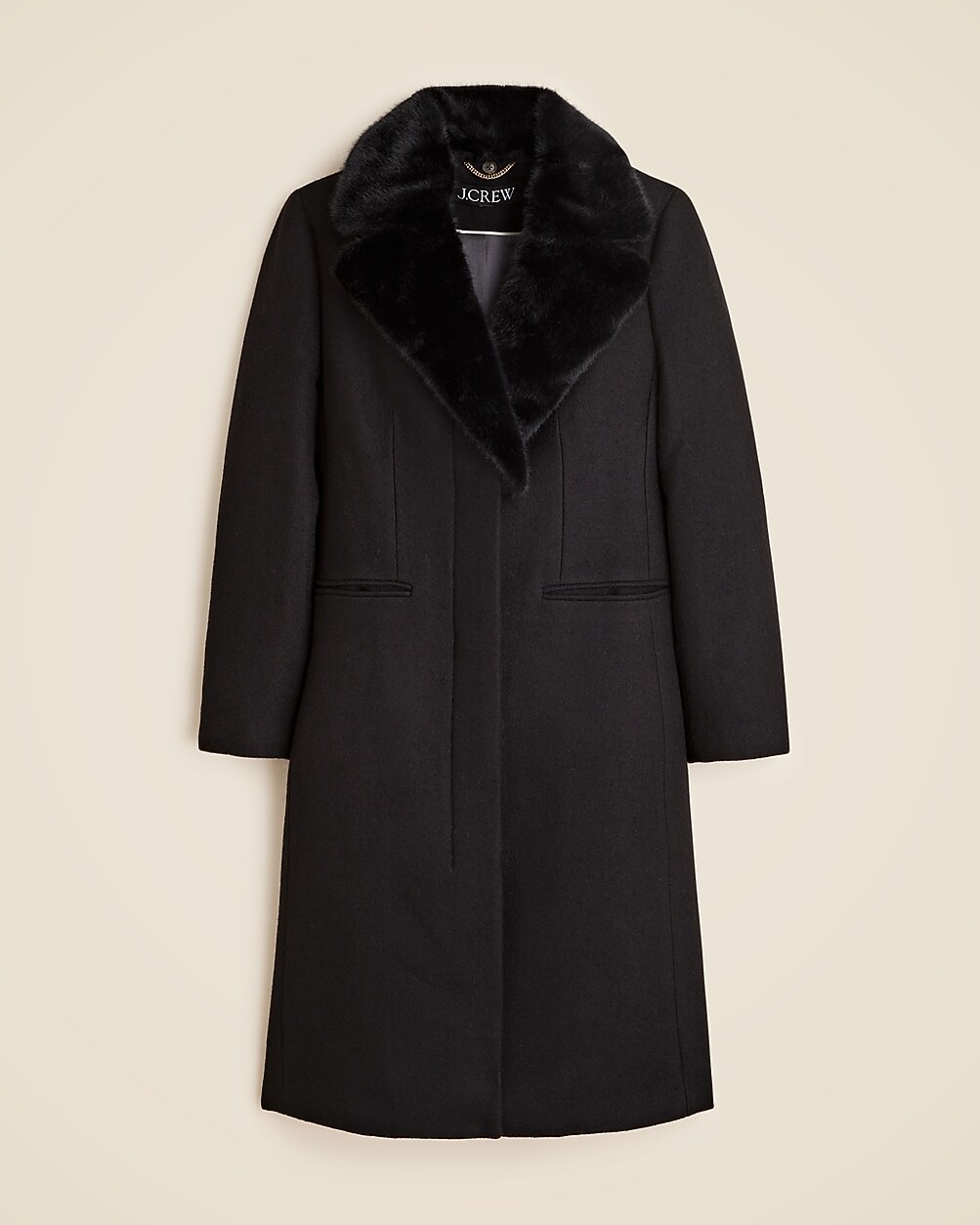 Collection Savoy Faux Fur-trim Topcoat In Italian Wool-blend