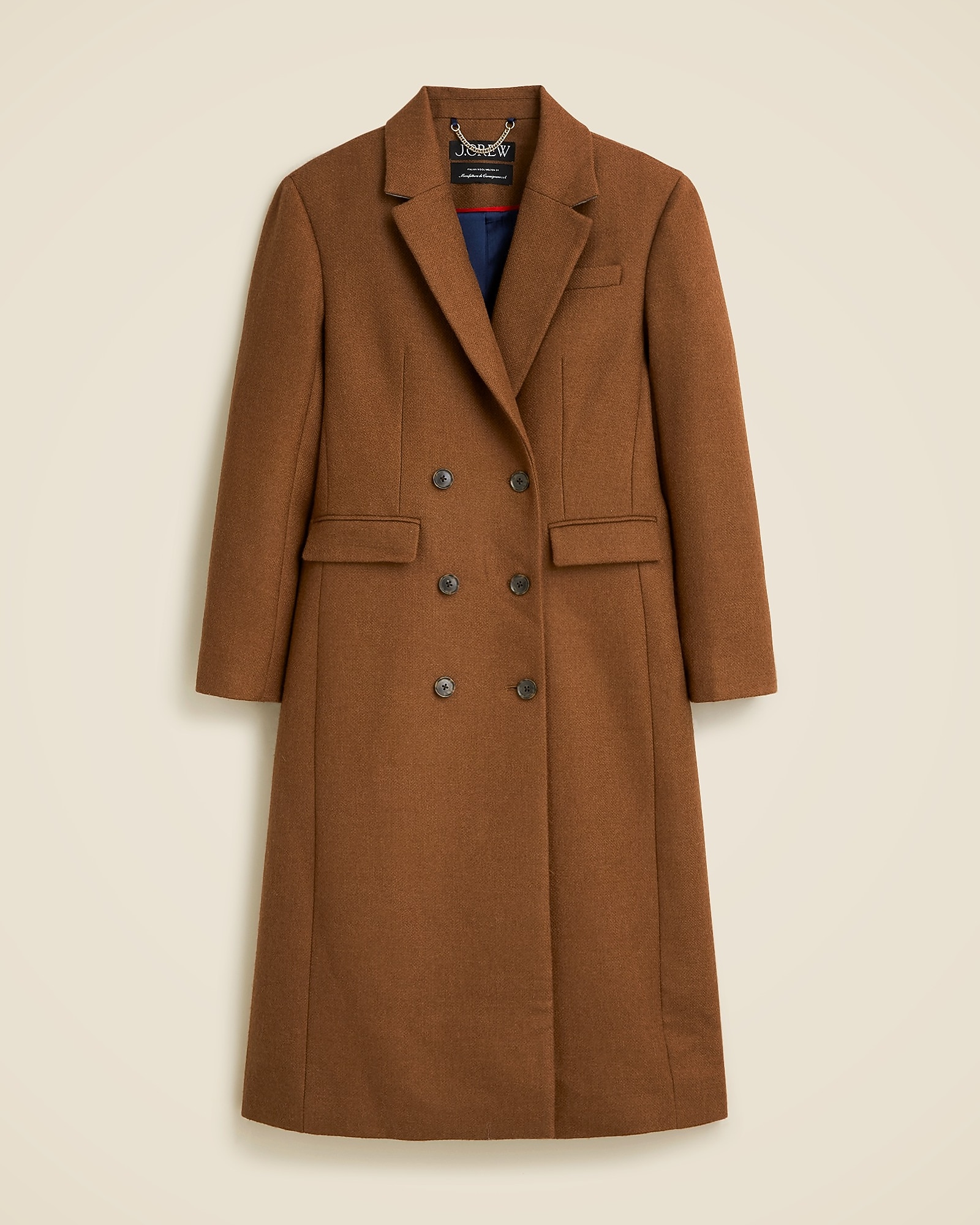 Double-breasted Topcoat In Italian Melton Wool Blend For Women | J
