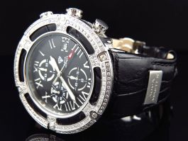 Aqua Master W#346 El Russo White Leather Diamond Watch 46 MM (5.35 Ct)