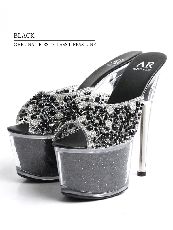 ANGEL R/エンジェルアール】17cmヒール/シングルビジュー/ ラメ入り