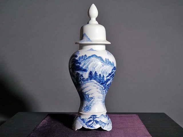 有田焼】沈香壺 染付山水図 - JTOPIA