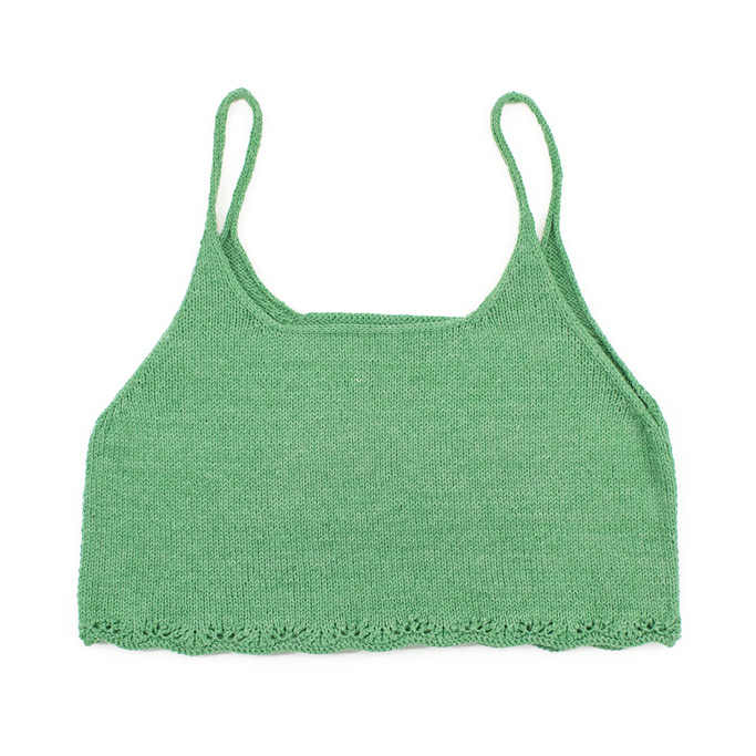 レシピNo.OKH-0076 裾スカラップのキャミソール（Q26-2） オカダヤ