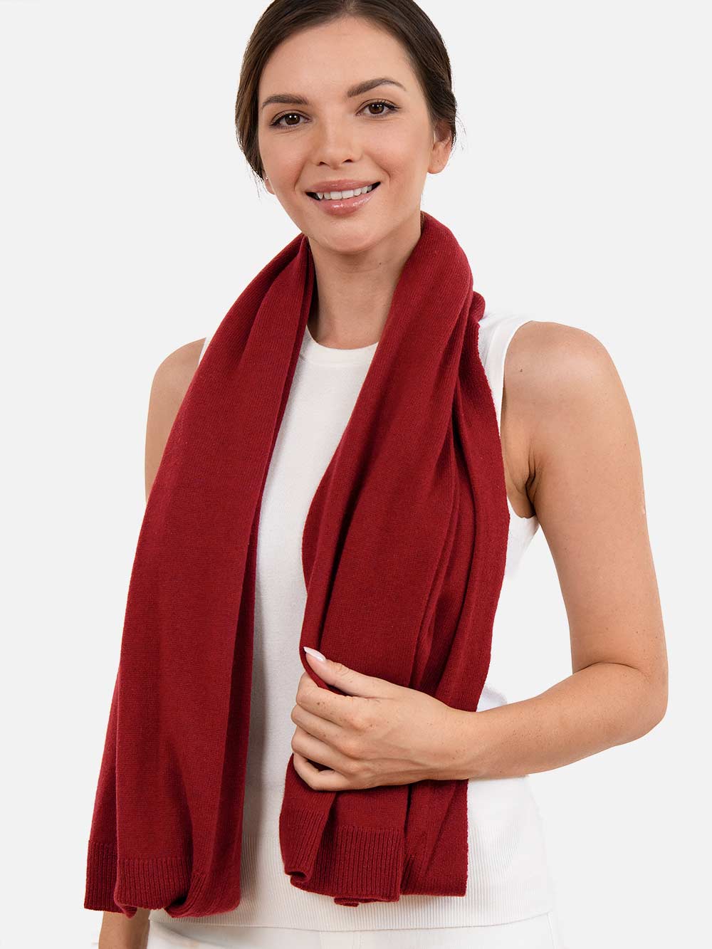 100% Cashmere Wrap| Wine Red Wearable Cashmere Wrap | Ovcio