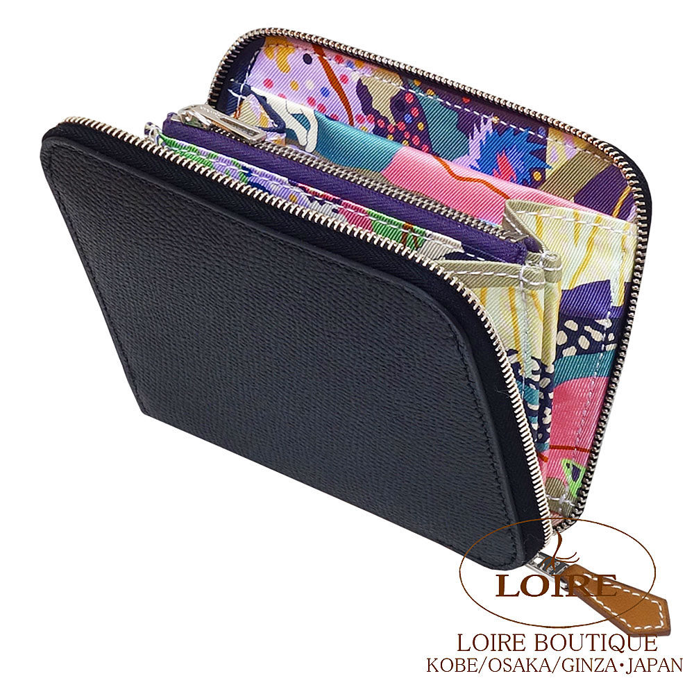 HERMESエルメス アザップ シルクインコンパクト ウォレット チャイ 新品！ エルメス アザップ シルクイン コンパクト チャイ/ モーヴシルベストル