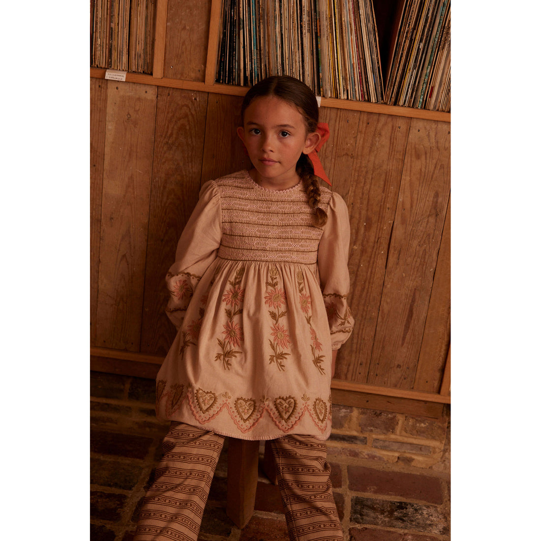 Apolina Pink Beige Penny Smock Dress – Ladida