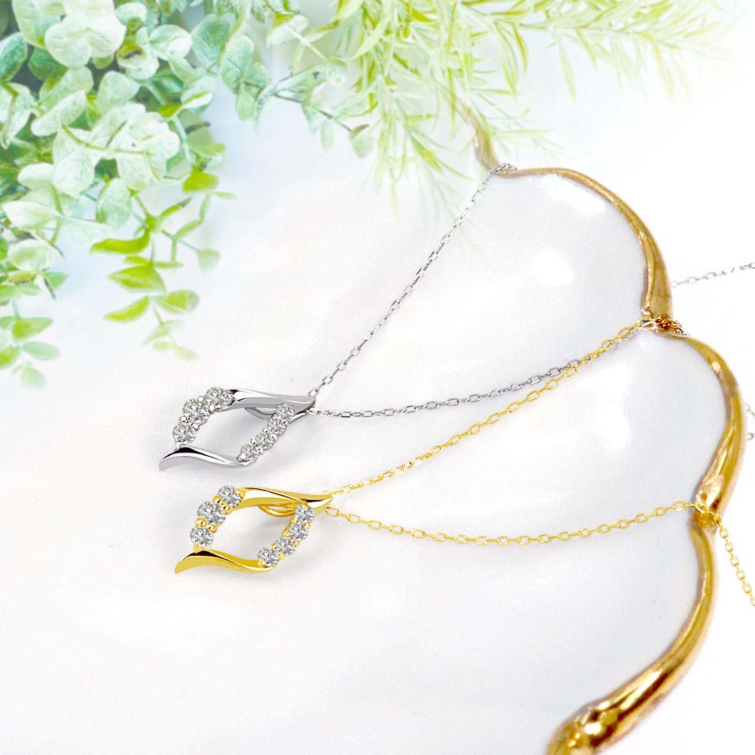 ネックレス レディース ダイヤモンド 0.1ct ドロップ 雫 K18 ゴールド