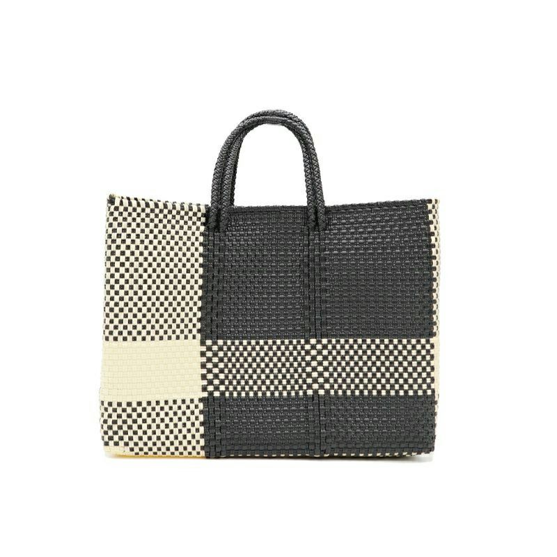 MERCADO BAG - 3 COLORS CHECK - Black/Navy/Dark Green (XS) | Letra