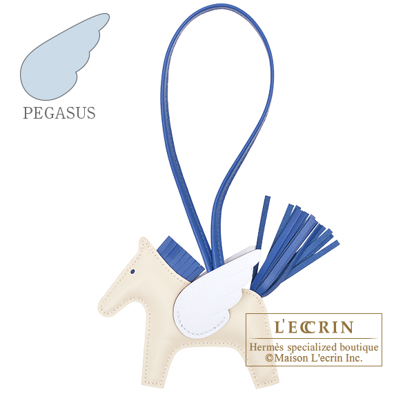 エルメス ロデオチャームペガサスPM クレ/ブルーフランス