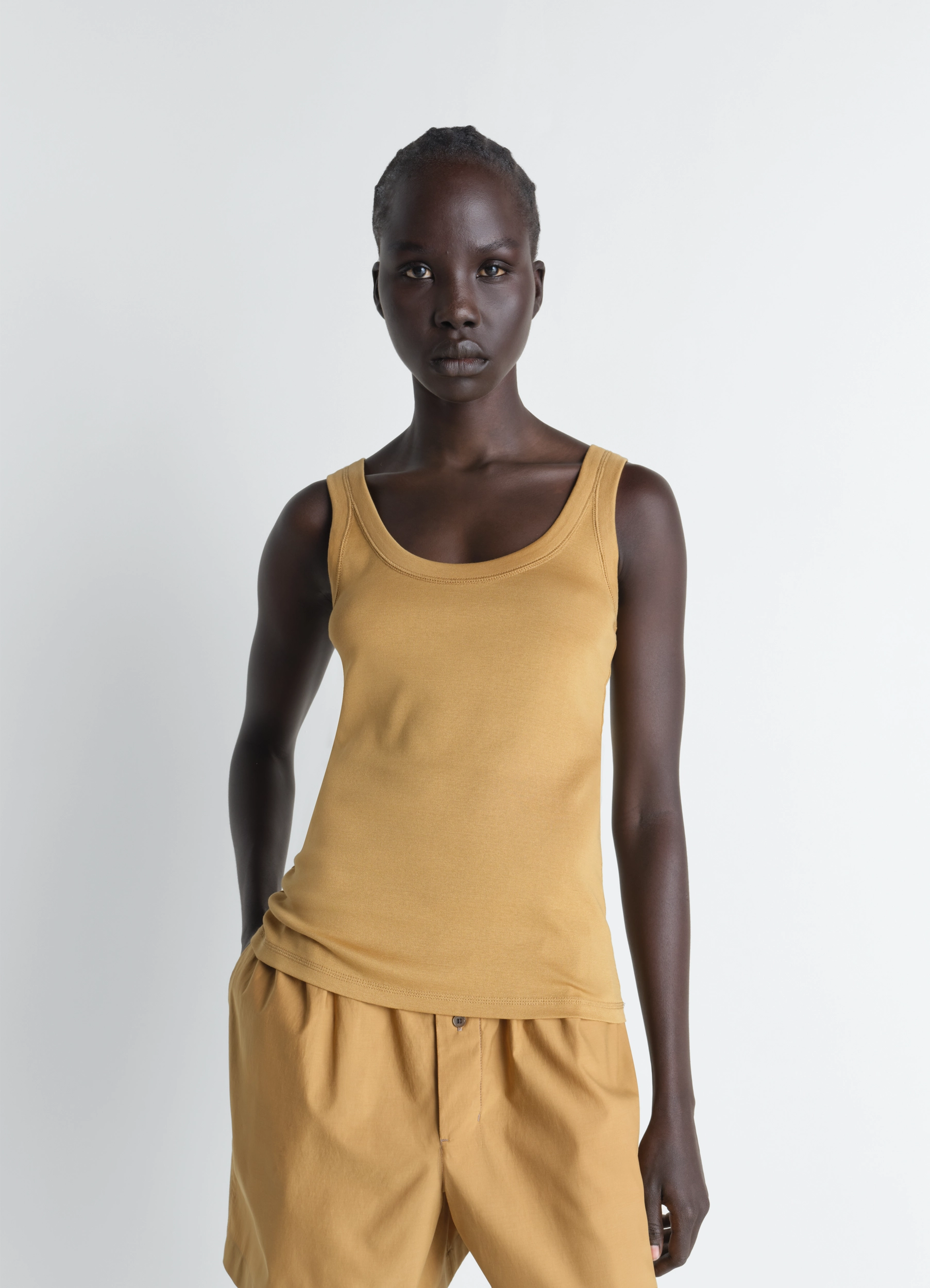 RIB TANK TOP IN JERSEY - Ochre - Rib Jersey - Women | LEMAIRE