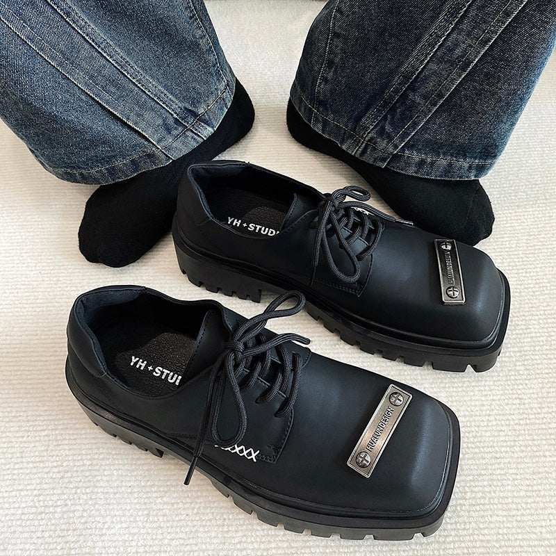 スクエアトゥレザーシューズ mf2166【韓国モードファッション】