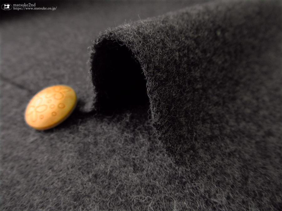 アパレル使用反】 ウール混メルトン 杢ダークグレー