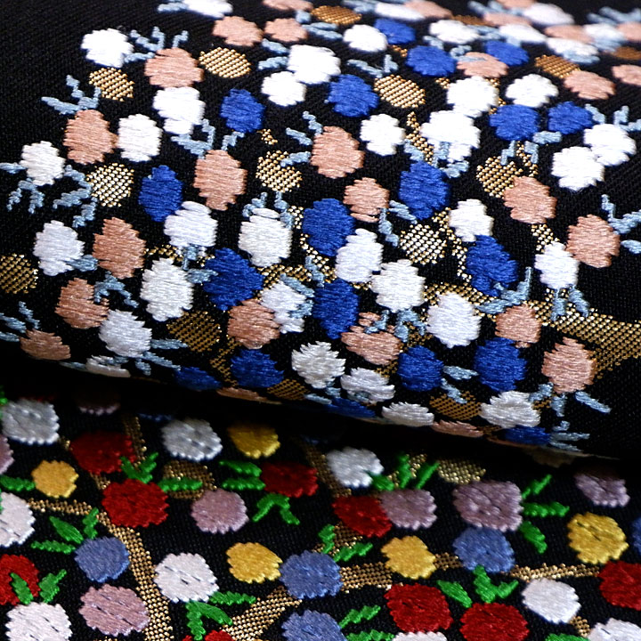 老舗機屋 安田呉遊謹製 西陣織九寸名古屋帯【エデンの園】 [241020-ko