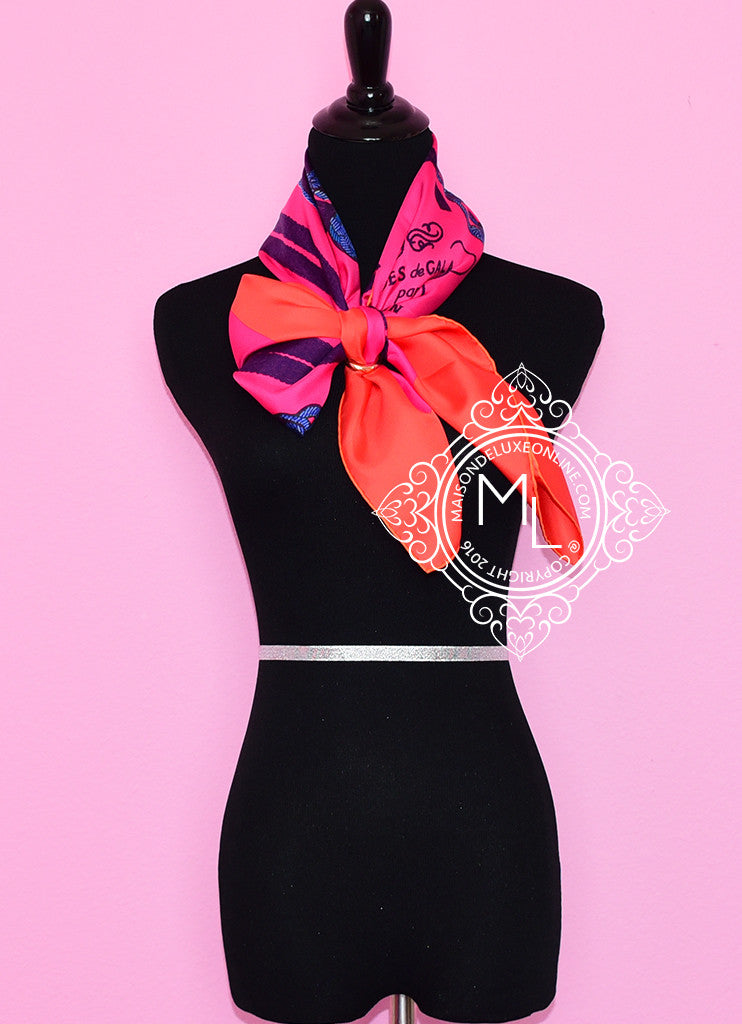 Hermes Twill Silk 90 cm Brides de Gala Brode Scarf Shawl Wrap