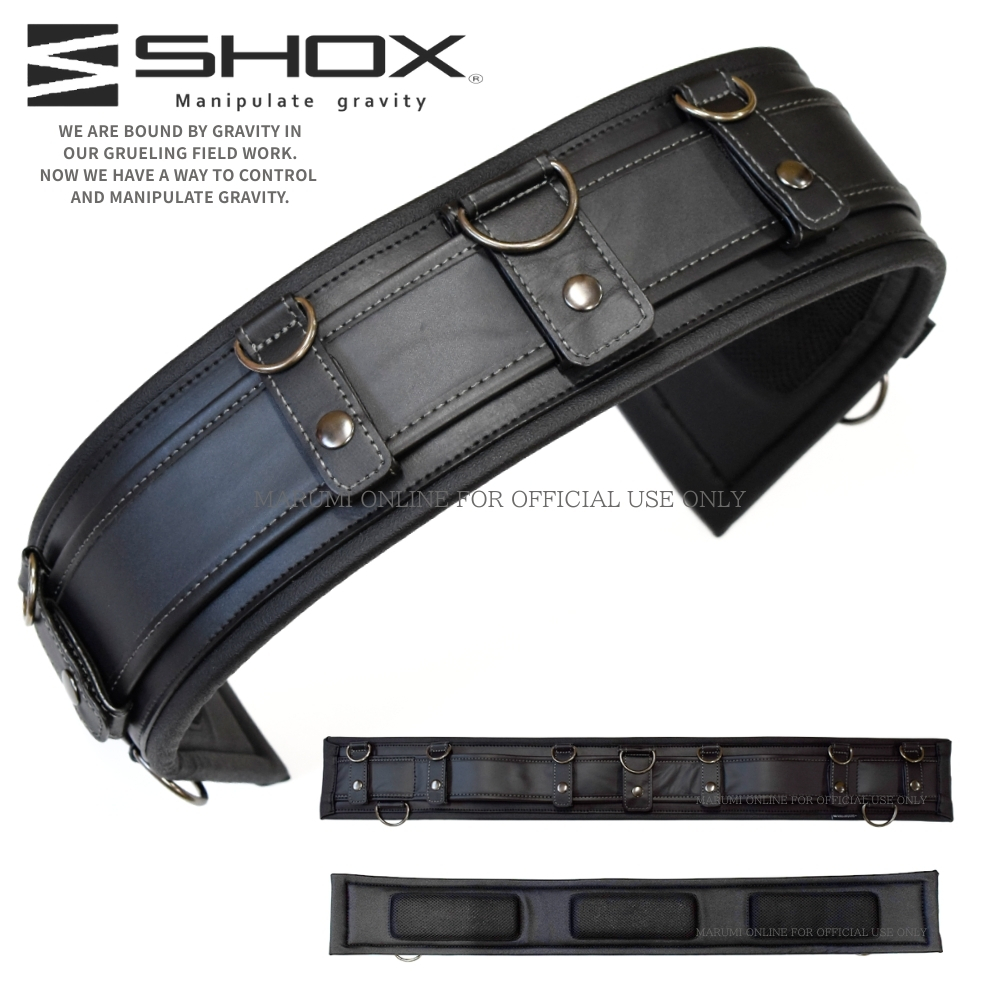 SHOX 牛本革 腰道具 サポートベルト サポーター 胴当 腰当 メッシュ