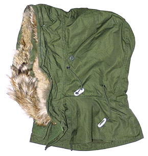 US(米軍) M-65パーカー用フード/初期・コヨーテファータイプ/実物・極上