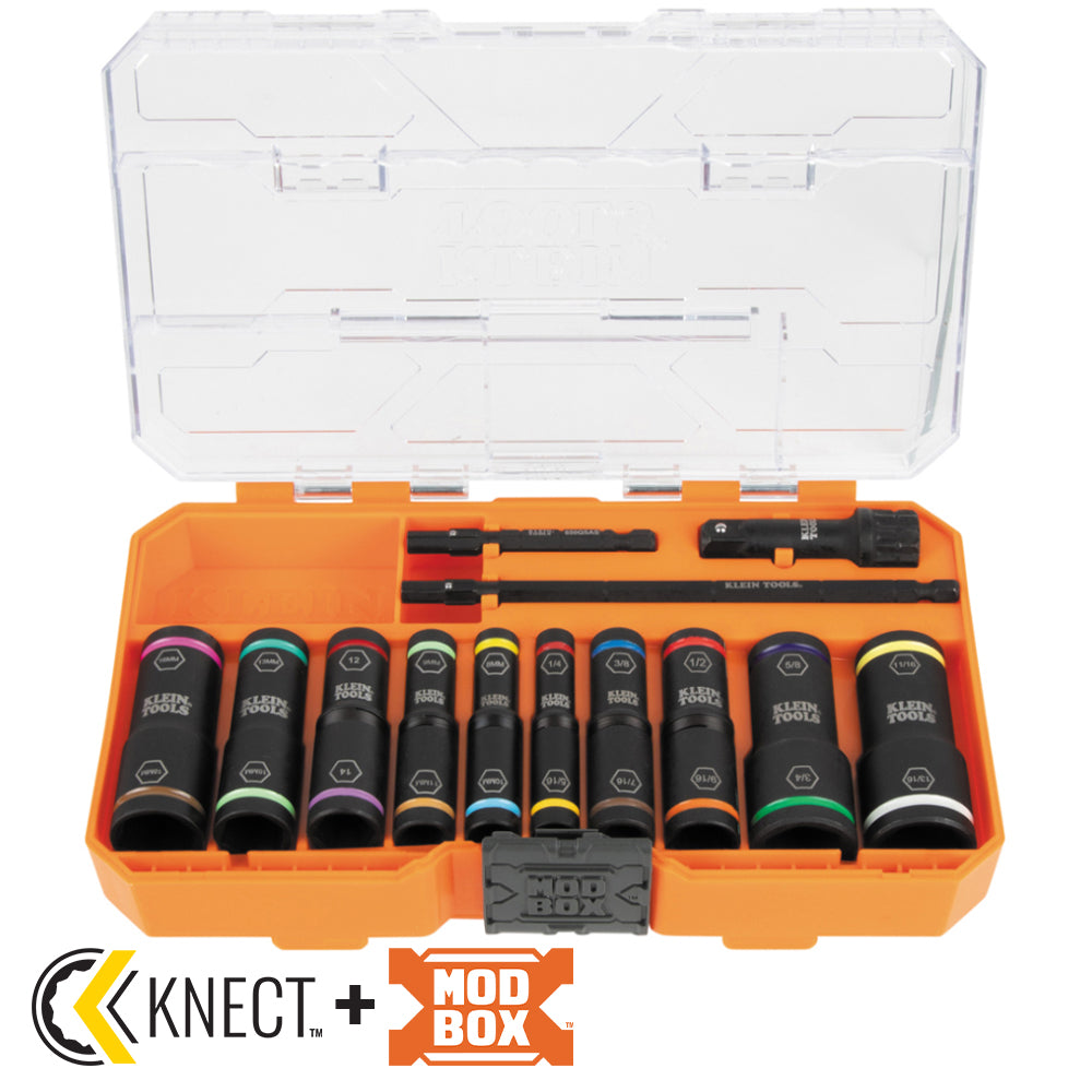 Klein Tools 65239 KNECT™ Flip-20 Impact Socket Set, SAE and Metric