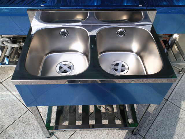 組立式] 業務用 2槽シンク(流し台) KP2-750 : MDS01 【厨房機器販売】