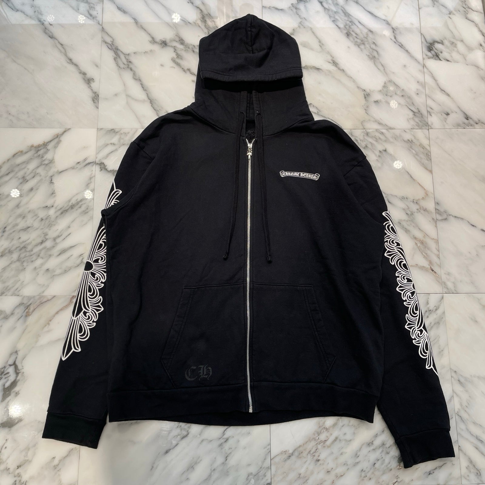 CHROME HEARTS Dagger Eye Chart Zip Up Hoodie Size L クロムハーツ