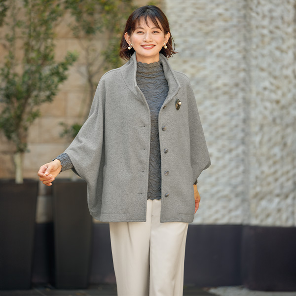 ウール混ポンチョコート | 京都通販ミセスのファッション館・本店
