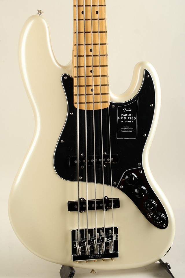 Player II Modified Active Jazz Bass V, MN Olympic Pearl【S/N