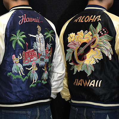 東洋スカジャン「KING KAMEHAMEHA×UKULELE」リバーシブルサテンスカ