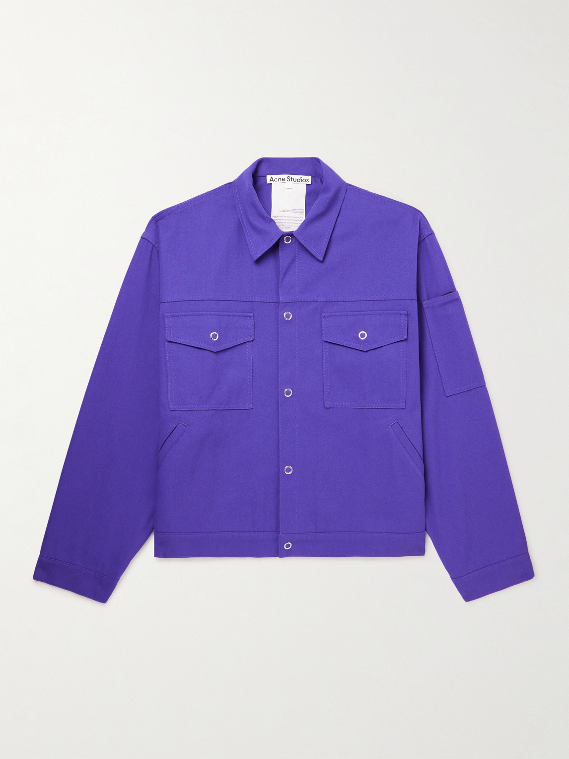 Acne Studios Cotton-blend Twill Overshirt In Purple | ModeSens
