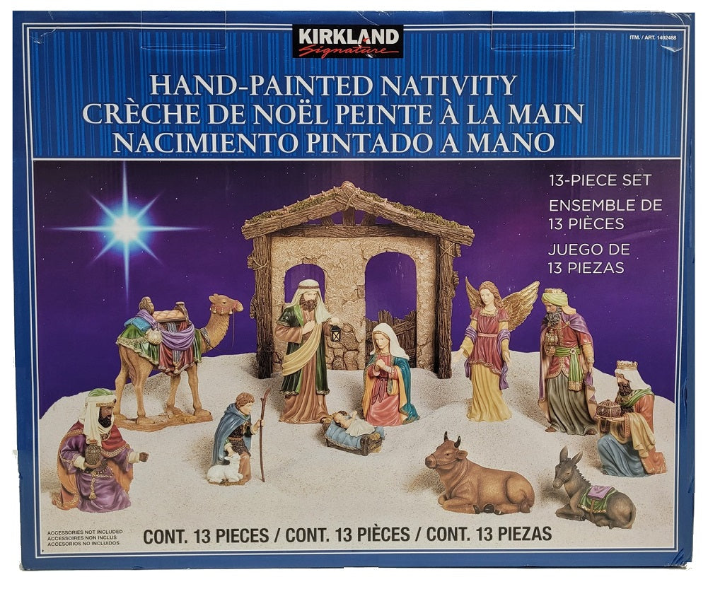 Kirkland Signature Hand-Painted Christmas Nativity 13-Piece Set