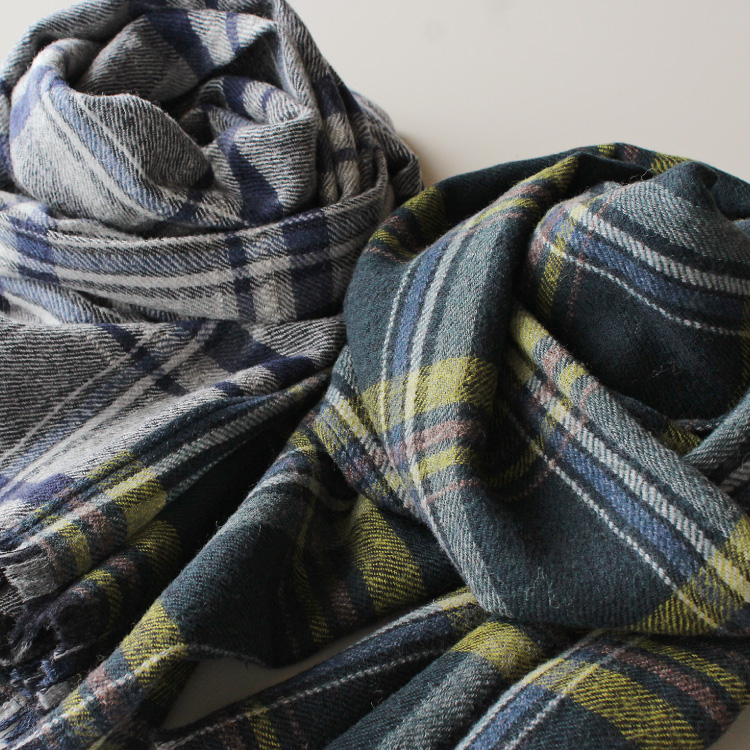 nofl】尾州ウールチェックストール 644206500 | ナチュラル服通販